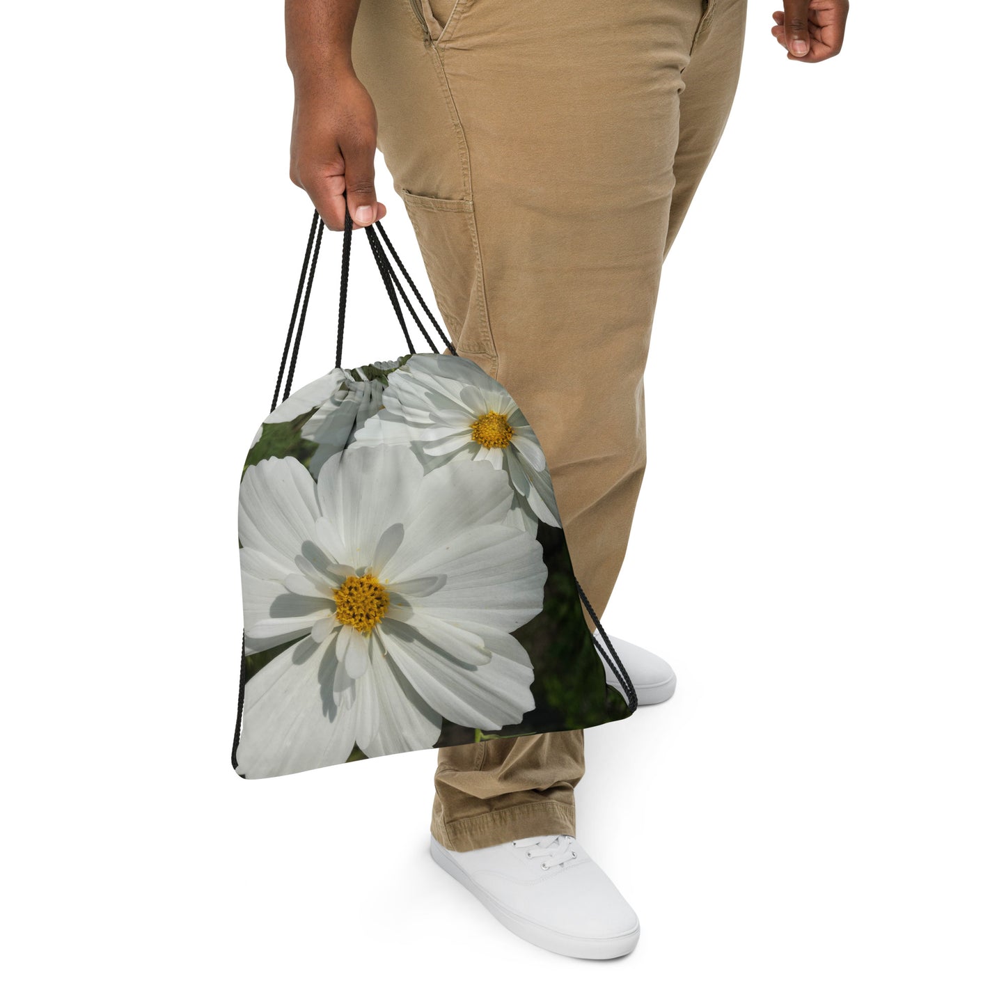 White Chiffon Drawstring Bag