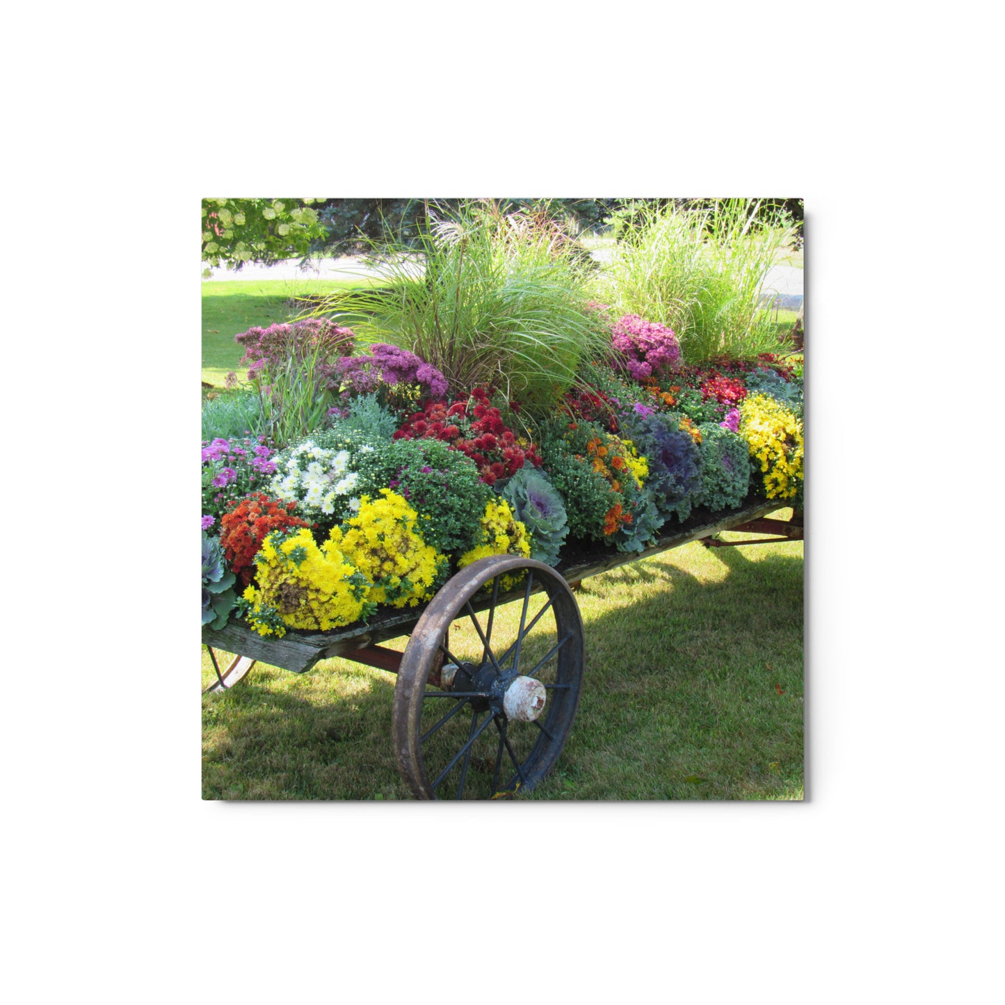 Wagon Full of Flowers Metal Print