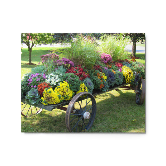 Wagon Full of Flowers Metal Print